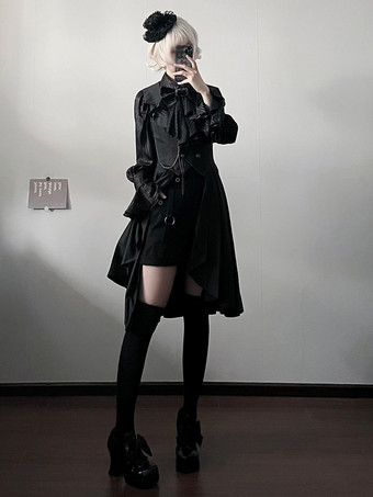 ゴシックロリータブルマーストレートブラックロリータショーツ