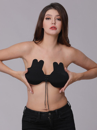 ブラック パスティ バックレス ストラップレス ブラ プッシュアップ リフトアップ スティッキー ブラ