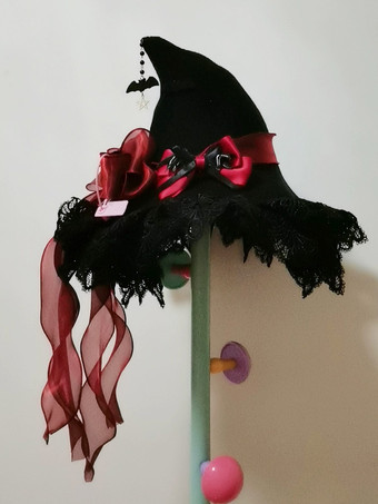 ゴシックロリータ帽子ブラックフリルリボンアクセサリーレースポリエステルロリータアクセサリー