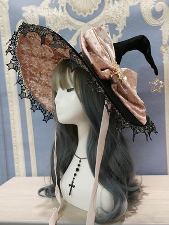 ピンクゴシックロリータ帽子 ピンク リボン フリル アクセサリー レース ポリエステル ロリータ アクセサリー