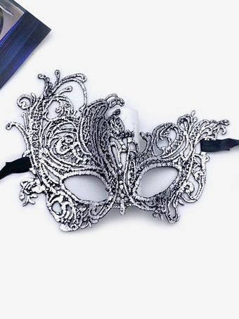シルバー マスク 仮面舞踏会 ベネチアン アイマスク ハロウィン 女性 シルバー レース パーティー