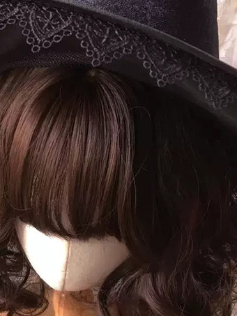 Gothic Lolita Hut Rüschen Accessoire Polyester Schwarz Lolita Accessoires