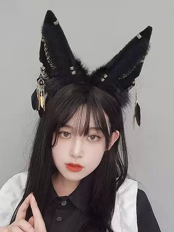 ブラック ゴシックロリータアクセサリーブラックチェーンヘッドウェアその他