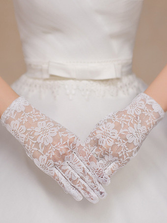 ウェディング ショート グローブ レディース ライトピンク レース パーティー