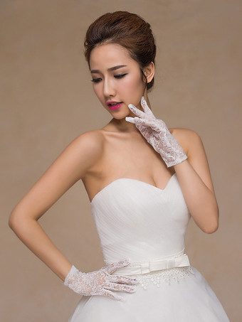 ウェディング ショート グローブ レディース ライトピンク レース パーティー