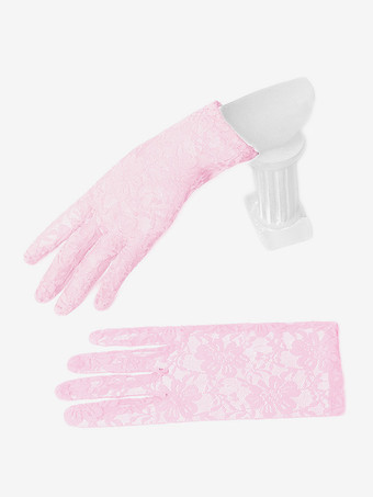 ライトピンクウェディング ショート グローブ レディース ライトピンク レース パーティー