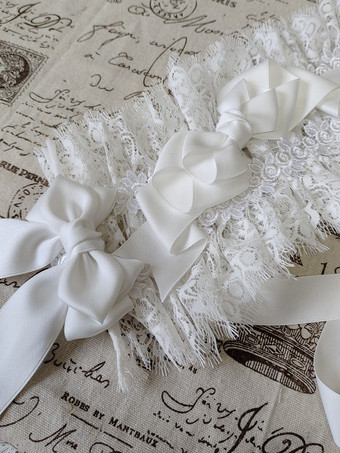 ゴシックロリータアクセサリー ホワイトレースリボン 帽子 その他