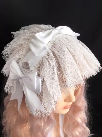 ゴシックロリータアクセサリー ホワイトレースリボン 帽子 その他