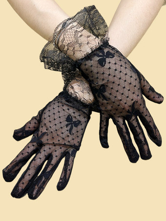ブラック ショートフィッシングネットブライトブライダルグローブウェディンググローブレディース