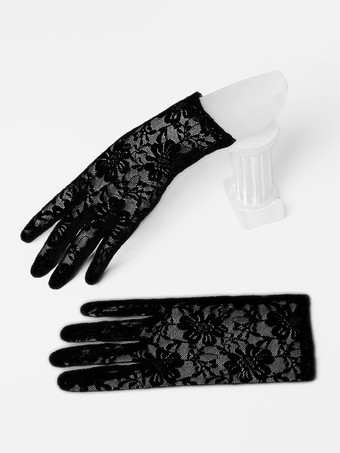 ブラック ウェディング ショート グローブ レディース ライトピンク レース パーティー