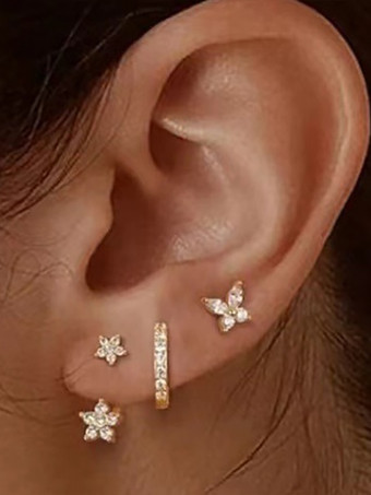 ブライダルイヤリング ラインストーン メタルピアス ブライダルジュエリー