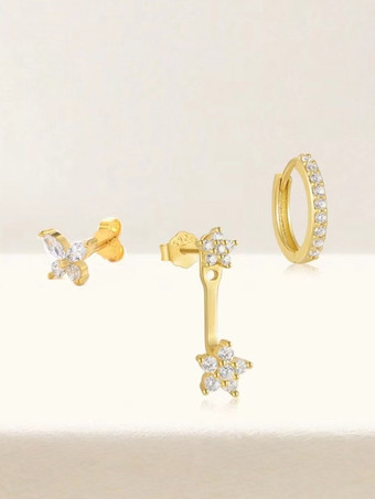 ブライダルイヤリング ラインストーン メタルピアス ブライダルジュエリー