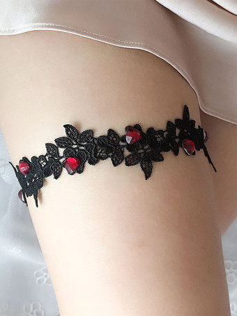太ももガーター フラワーレッグガーターベルト レディース ブラック レース パーティー