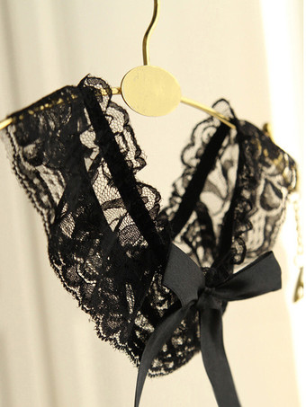 女性用パーティー用ブラックレース太もも用レッグガーターアクセサリー