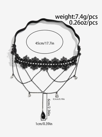 ed クリスタル ティアドロップ ペンダント パーティー ゴシック レース レッグチェーン