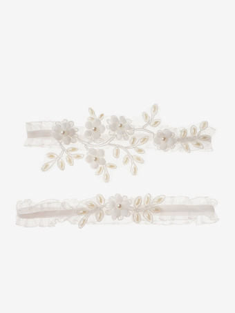 女性パーティー ホワイト レース 太ももガーター レッグベルト