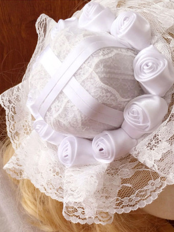 ゴシックロリータ帽子黒フリル花アクセサリーポリエステルロリータアクセサリー