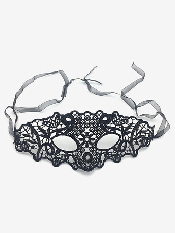 ブラックゴールド女性パーティー ディープグレー レース 仮面舞踏会マスク パーティーコスチューム