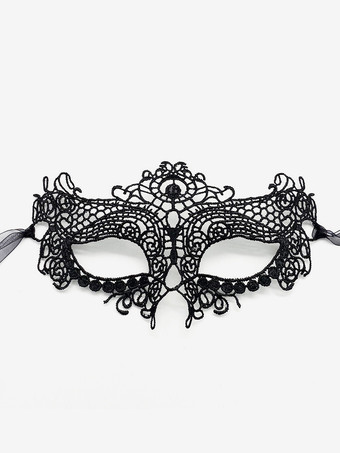 グレイ女性パーティー ディープグレー レース 仮面舞踏会マスク パーティーコスチューム
