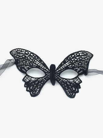 ディープブラウン女性パーティー ディープグレー レース 仮面舞踏会マスク パーティーコスチューム