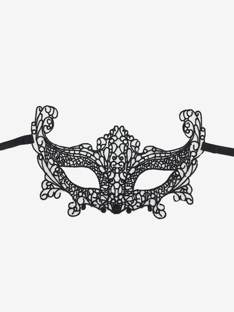 ブラックゴールド仮面舞踏会 パーティー マスク コスチューム 女性 デート ディープグレー レース マスク