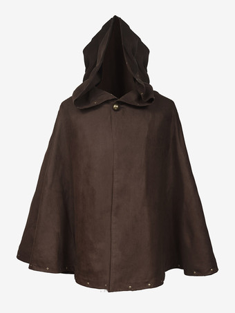 ディープブラウンゴシックロリータポンチョ ディープブラウンスエード 秋ロリータアウター