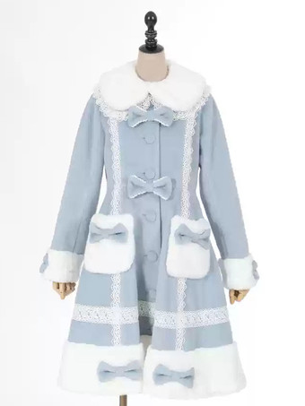 ロココ風ロリータコート ピンクコート リボン フリル オーバーコート ポリエステル 冬用ロリータアウター