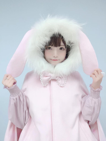 スイートロリータコート ピンクコート リボン フリル オーバーコート ポリエステル 秋 ロリータ アウター