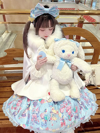 アイボリー スイートロリータコート ピンクコート リボン フリル オーバーコート ポリエステル 秋 ロリータ アウター