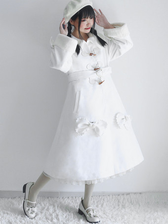 ロココ風ロリータコート バーガンディコート リボン オーバーコート ケープ ポリエステル 秋 ロリータ アウター