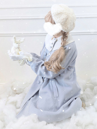 スイートロリータコート ブラックコート オーバーコート ポリエステル 秋ロリータアウター