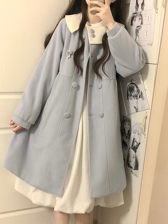 スイートロリータコート ブラックコート オーバーコート ポリエステル 秋ロリータアウター