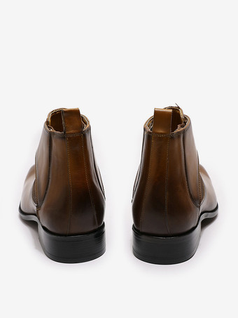 メンズ チャッカブーツ 牛革 クラシック コーヒーブラウン アンクル ショートブーツ
