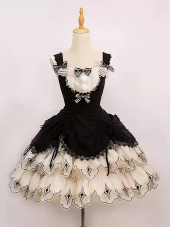 Abiti Gothic Lolita Fiocchi Pizzo Nero Nero