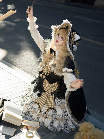 Abiti Gothic Lolita Fiocchi Pizzo Nero Nero