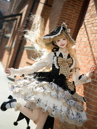 Abiti Gothic Lolita Fiocchi Pizzo Nero Nero