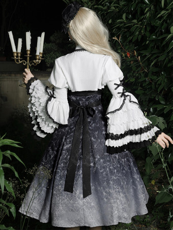   ゴシック ロリータ ドレス レース 花柄 ブラック ブラック