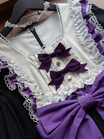   ゴシック ロリータ ドレス リボン フリル ブラック グリーン