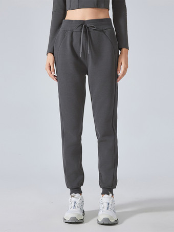 ダークグレー パンツ ブラック ポリエステル ウエストラインなし ズボン