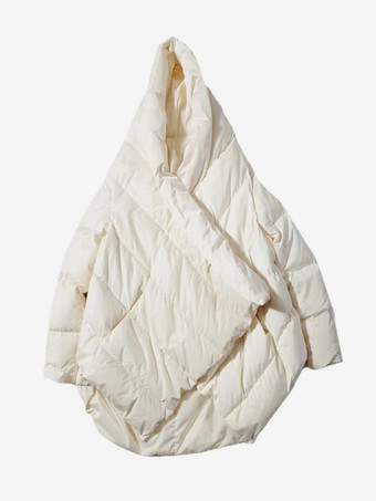 ホワイト レディース ダウンジャケット イレギュラーダックダウン