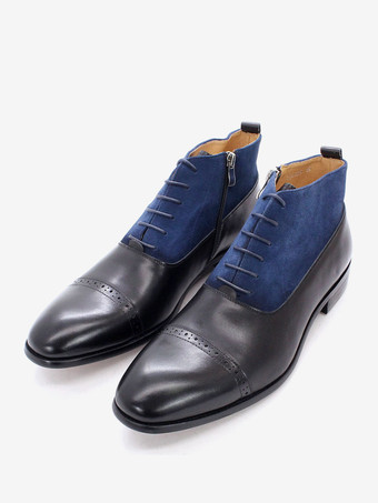 SchwarzHerren Arbeitsstiefel Rindsleder Klassisch Kaffeebraun Knöchel Kurze Stiefel