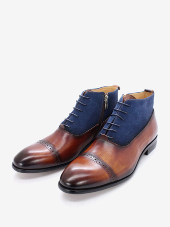 Braun Herren Arbeitsstiefel Rindsleder Klassisch Kaffeebraun Knöchel Kurze Stiefel