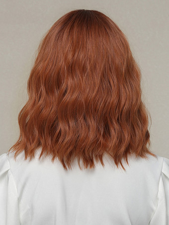 合成ウィッグ マホガニー 耐熱繊維 ショート 女の子用 ショートウィッグ 女性用