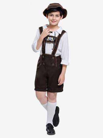 子供用ハロウィンコスチューム ディープブラウン ハロウィンセット 子供用ポリエステルパンツトップ