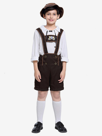 子供用ハロウィンコスチューム ディープブラウン ハロウィンセット 子供用ポリエステルパンツトップ