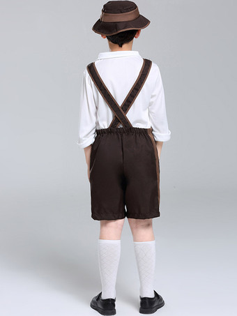 子供用ハロウィンコスチューム ディープブラウン ハロウィンセット 子供用ポリエステルパンツトップ