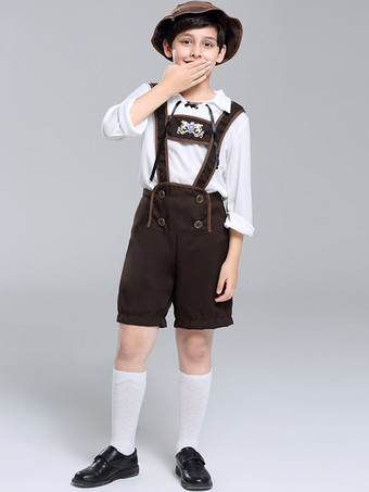 子供用ハロウィンコスチューム ディープブラウン ハロウィンセット 子供用ポリエステルパンツトップ