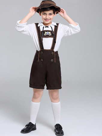 ディープブラウン子供用ハロウィンコスチューム ディープブラウン ハロウィンセット 子供用ポリエステルパンツトップ