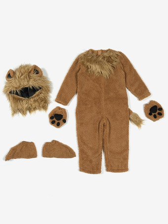 子供用ハロウィンコスチューム コーヒーブラウン ハロウィンセット 子供用ポリエステルジャンプスーツ 手袋