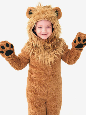 子供用ハロウィンコスチューム コーヒーブラウン ハロウィンセット 子供用ポリエステルジャンプスーツ 手袋